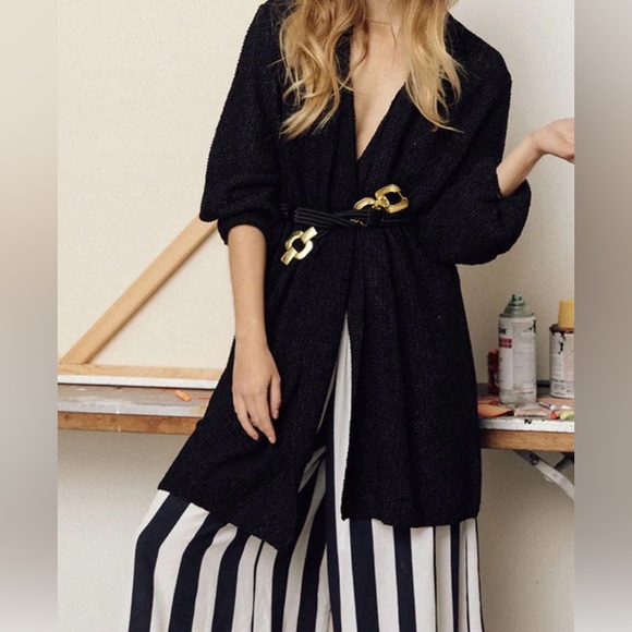 Miracle Sweaters - Miracle Black Women's Cardigan. S/M